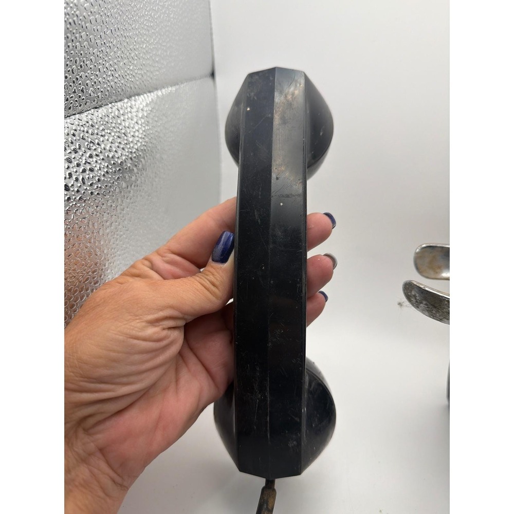 Vintage Automatic Electric Rotary Dial Phone Black Space Saver Wall Telephone - Picture 4 of 13